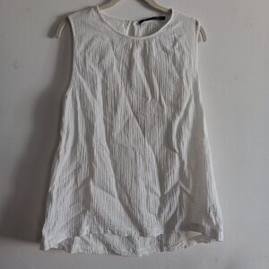 Jenni Kayne Cypress Gauzy Tank Top Ivory M Minimalist Dainty Summer Beach